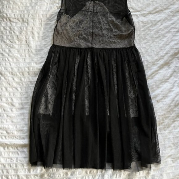 Super sheer netted dress with white lace underlay - Picture 2 of 4